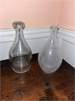 20th C. Hand Blown Glass Carafe's