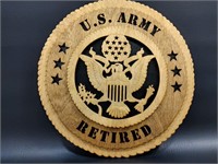 Laser Wood U.S. Army Retired Plaque