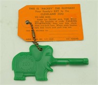 Green Cleveland Zoo Key Packey The Elephant W/ Tag