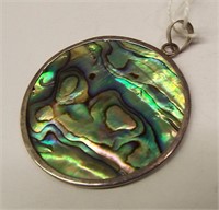 Sterling Silver And  Abalone Pendant