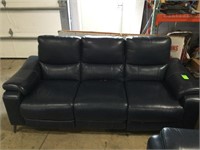 Electric Blue Leatherette Couch