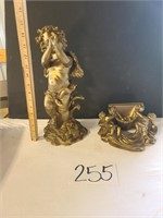 2 Gold Toned Cherubim (1 Wall Shelf)