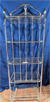 silver toned metal shelf 19.5x62x12