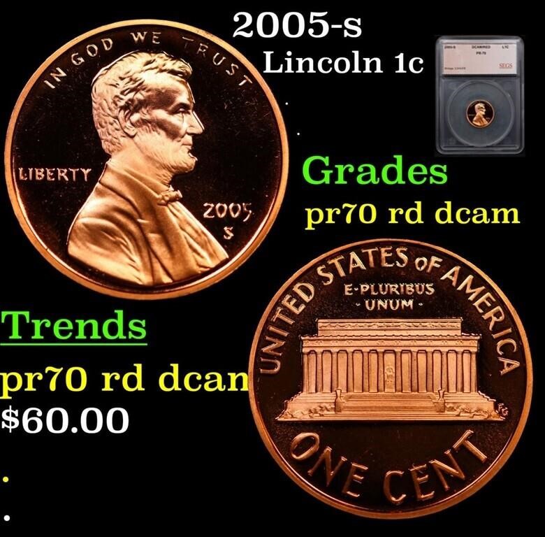 Proof 2005-s Lincoln Cent 1c Graded pr70 rd dcam B