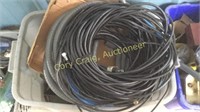 Tub of misc wire, hose, Dickey John Sprayer