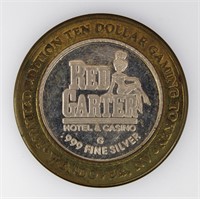 Red Garter $10 Token Silver