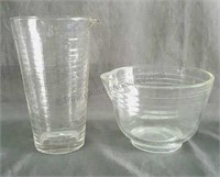 Vintage 2 Point Mixing Bowl and Measuring Glass
