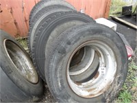 Approx 30 Assorted Truck Tyres & Wheels