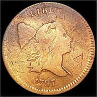1797 1 above 1 Flowing Hair Half Cent NICELY CIRC