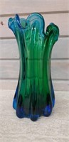 Bluish / Green Glass Vase Murano ?
