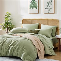 WRENSONGE Sage Green Queen Comforter Set, 7 Pieces