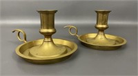 Pair Of Vintage Brass Candlestick Holders
