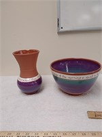Decorative Pottery vase and Bowl