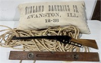 Vintage STANLEY Level, Daisy BB Gun, Bakery Pillow
