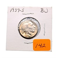 1937S Buffalo nickel BU