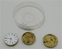 Lot of 3 Antique Fuse Pocket Watch Movements and