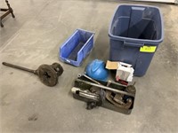 Tub W/ Hardhat + Fuel Pump + Misc Tools