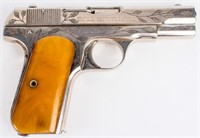 Gun Colt 1908 in 380 Auto Nickel Plated Engraved