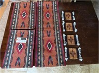 SOUTHWESTERN TABLE RUNNER, END TABLE COVERS