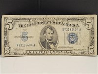 1934 $5 Blue Seal Currency Note