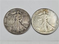 1946 D&S Silver Walking Liberty Half Dollar Coins