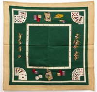 Needlepoint "Poker Night" Table Covers, Pair