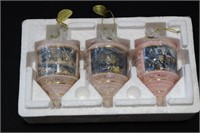 Set of 3 Thomas Kinkade Heirloom Glass Ornaments