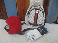 Nike Socks, Air Jordan Cap & Crossbody Purse