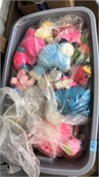 STORAGE TOTE OF ASST PLUSH & COLLECTIBLES