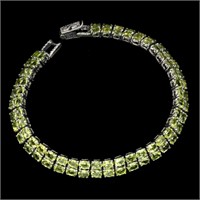 Natural Unheated Oval Peridot Bracelet