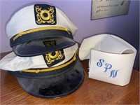 Vintage captains and nurse hats