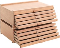 U.S. Art Supply 10 Drawer Wood Storage Box