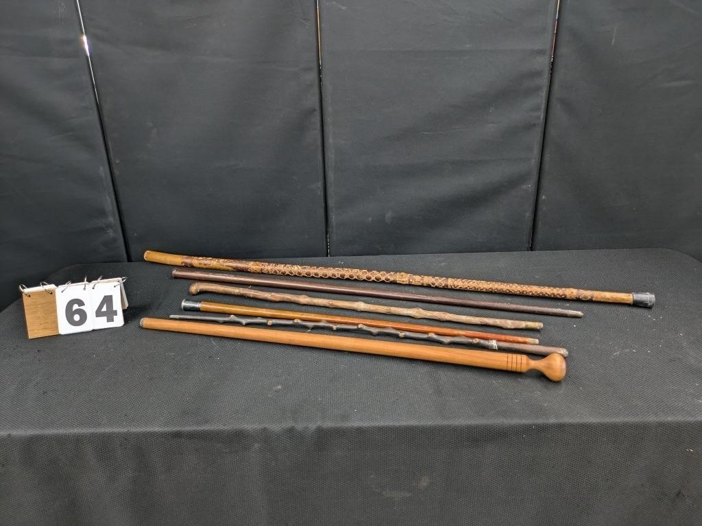 6 Assorted Walking Sticks