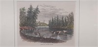 1877 Hunter River View, hand-colored antique print