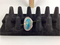Native American silver & turquoise men’s ring,