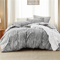 Bedsure King Comforter Set - Grey Comforter, Cute