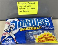 1991 Factory Sealed Baseball Cards - 22 Packs