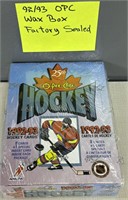 1992 1993 OPC Factory Sealed Wax Box Hockey Cards