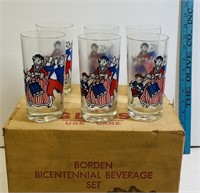 Vintage NOS Borden Bicentennial Beverage Set