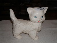 Vintage Ceramic White Kitten Statue