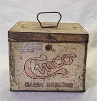 Vintage Cinco Handy Humidor Tin