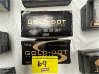 (2) BOXES OF GOLD DOT 45 AUTO 185 GR GDHP, 50