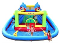 Inflatable Water Slide with Bounce House,Dolphin