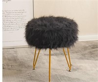 Faux Fur Vanity Stool Chair, Soft Furry Ottoman