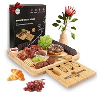 VaeFae Cheese Board and Knife Set, Bamboo