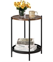 danpinera 2-Tier Round Side Table, Metal End