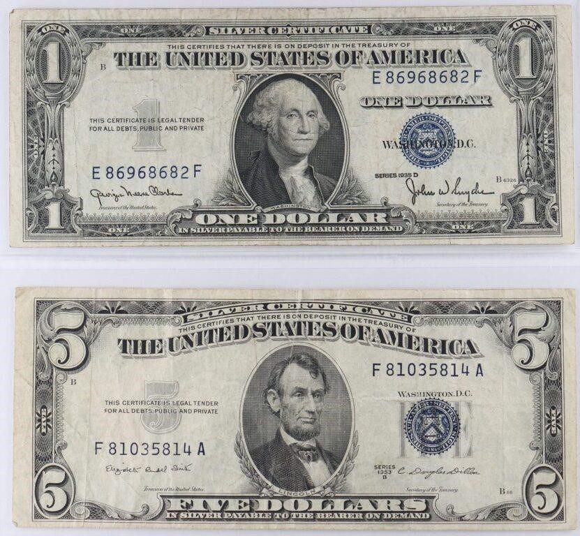 (2) x ANTIQUE UNITED STATES BANK NOTES