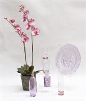Artificial Orchid, Lidded Perfume Bottle, Vase