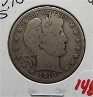 1910-S Barber half dollar