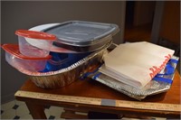 Plastic Containers, Tin Pan, Large Tote Bags, etc